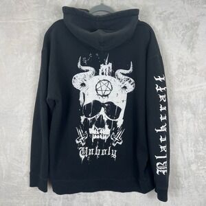 Blackcraft Cult Unholy Skull Pentagram Black Hoodie Adult XL Goth Occult Graphic